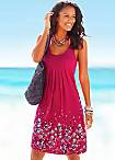 Beachtime Berry Petal Print Sun Dress