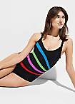 Black Striped Swimsuit