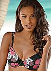 Buffalo Black Floral Underwired Bikini Top
