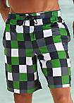 Buffalo Green Checked Swimming Shorts