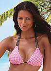 Buffalo Pink Checked Triangle Bikini Top