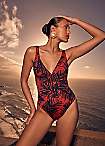 French Connection Orange Ruched Swimsuit