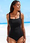 LASCANA Black Gathered Swimsuit