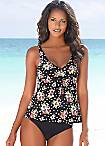 LASCANA Black Underwired Floral Tankini