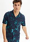 Turquoise Print Side-Tie Tankini Top