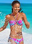 Venice Beach Pink Print Bandeau Bikini