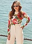 White Butterfly Print Mules