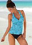 s.Oliver Turquoise Print Underwired Tankini