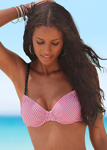 Buffalo Pink Check Underwired Bikini Top