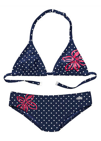 Venice Beach Flower & Polka Triangle Bikini