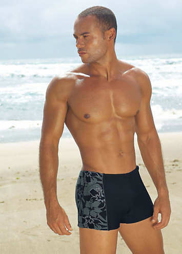 s.Oliver Black Boxer Style Swimming Shorts