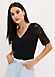 Black Bow-Trim Swimdress