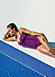 LASCANA Purple Gathered Swimsuit