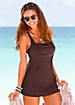 LASCANA Brown Square Neck Swimdress
