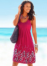 Beachtime Berry Petal Print Sun Dress