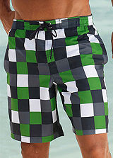 Buffalo Green Checked Swimming Shorts