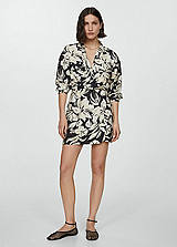 Cleo by Panache Multi Bird Print Bandeau Tankini Dress
