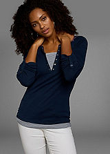 KangaROOS Navy Layered Effect Top