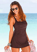LASCANA Brown Square Neck Swimdress