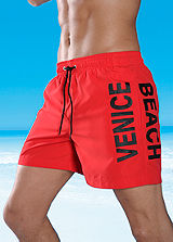 Venice Beach Red Dynamic Print Swimming Shorts